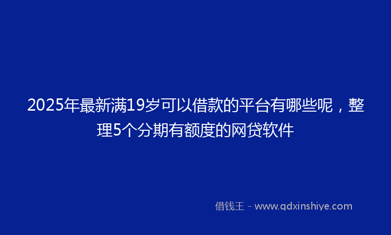 2025年最新满19岁可以借款的平台有哪些呢，整理5个分期有额度的网贷软件