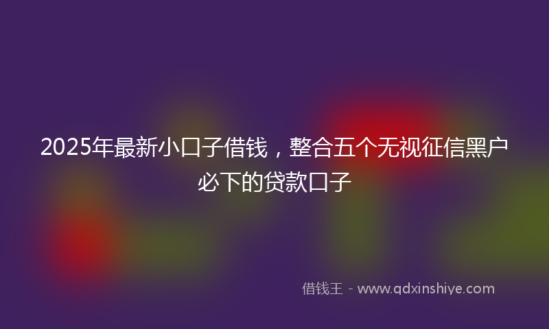 2025年最新小口子借钱，整合五个无视征信黑户必下的贷款口子