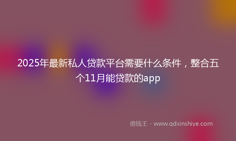 2025年最新私人贷款平台需要什么条件，整合五个11月能贷款的app