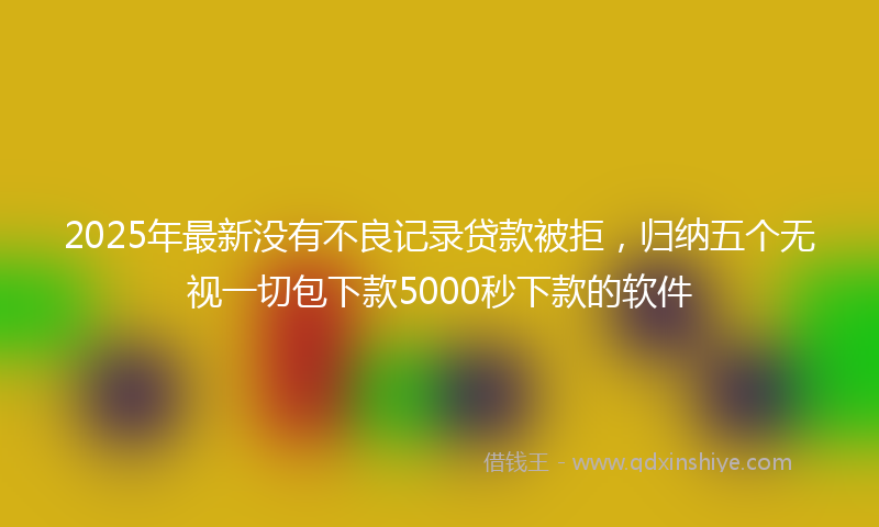 2025年最新没有不良记录贷款被拒，归纳五个无视一切包下款5000秒下款的软件