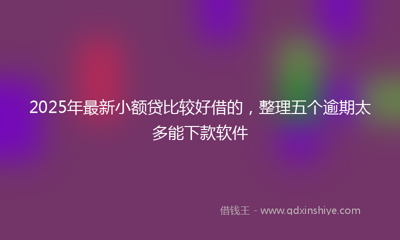 2025年最新小额贷比较好借的，整理五个逾期太多能下款软件