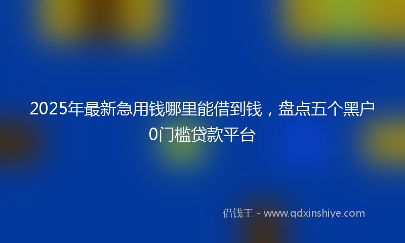 2025年最新急用钱哪里能借到钱，盘点五个黑户0门槛贷款平台