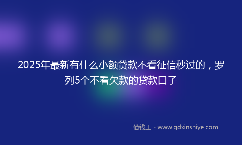 2025年最新有什么小额贷款不看征信秒过的，罗列5个不看欠款的贷款口子