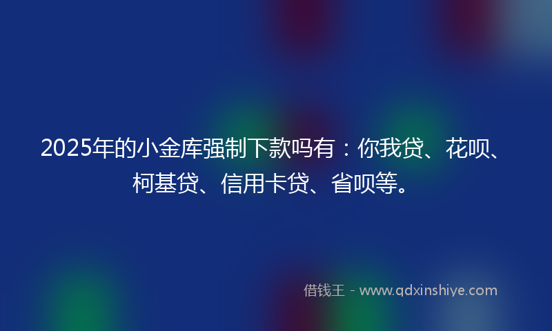 2025年的小金库强制下款吗有：你我贷、花呗、柯基贷、信用卡贷、省呗等。