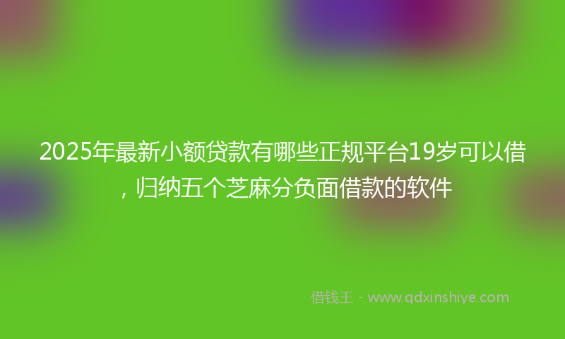 2025年最新小额贷款有哪些正规平台19岁可以借，归纳五个芝麻分负面借款的软件