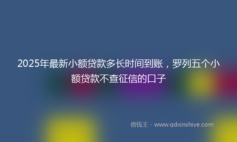 2025年最新小额贷款多长时间到账，罗列五个小额贷款不查征信的口子