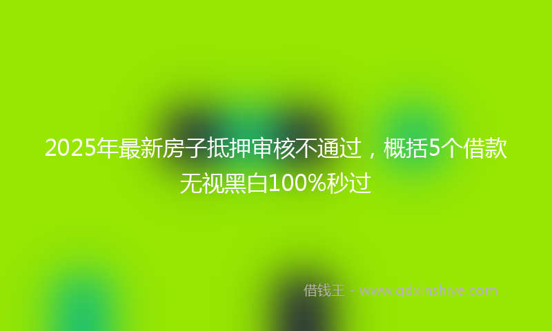 2025年最新房子抵押审核不通过，概括5个借款无视黑白100%秒过