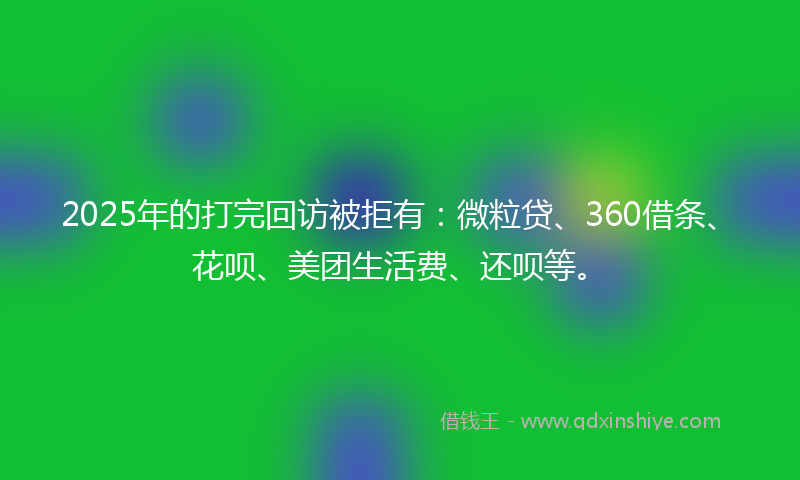 2025年的打完回访被拒有：微粒贷、360借条、花呗、美团生活费、还呗等。