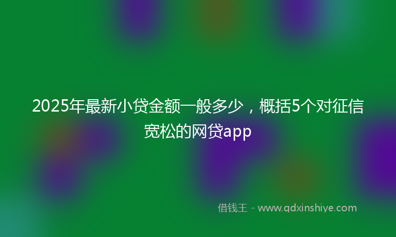 2025年最新小贷金额一般多少，概括5个对征信宽松的网贷app