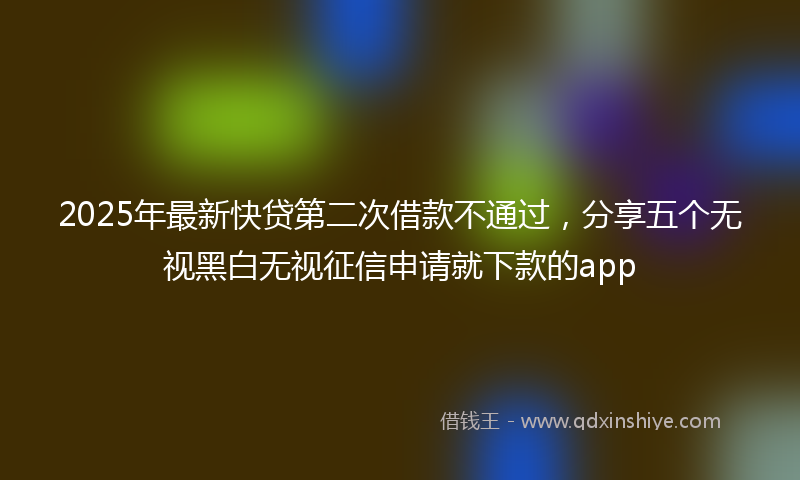 2025年最新快贷第二次借款不通过，分享五个无视黑白无视征信申请就下款的app