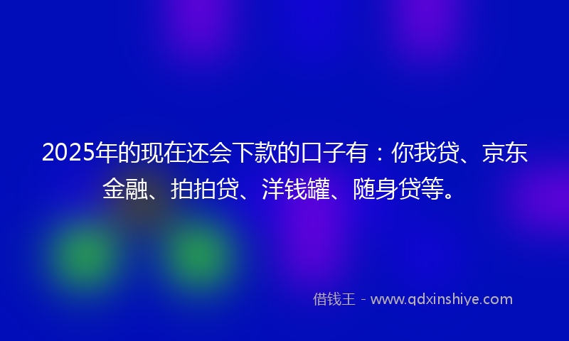 2025年的现在还会下款的口子有：你我贷、京东金融、拍拍贷、洋钱罐、随身贷等。