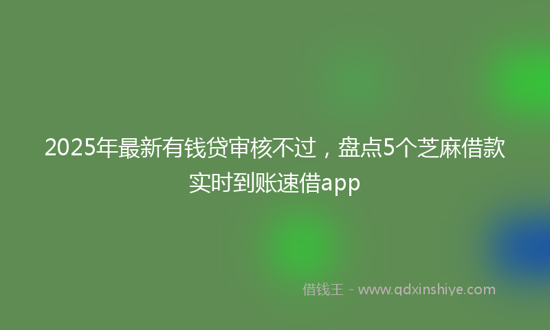 2025年最新有钱贷审核不过，盘点5个芝麻借款实时到账速借app