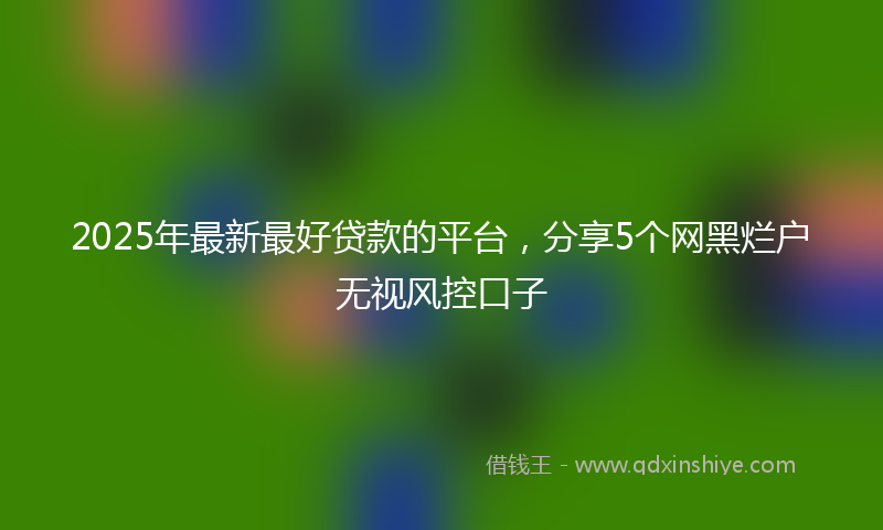 2025年最新最好贷款的平台，分享5个网黑烂户无视风控口子