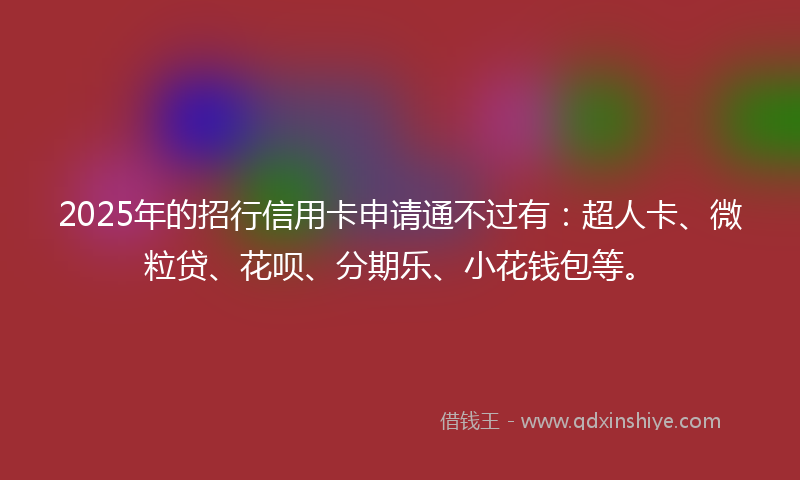 2025年的招行信用卡申请通不过有：超人卡、微粒贷、花呗、分期乐、小花钱包等。