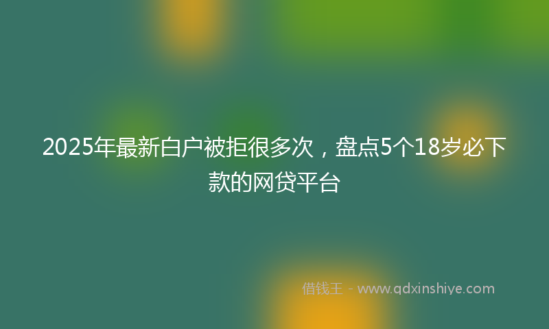 2025年最新白户被拒很多次，盘点5个18岁必下款的网贷平台