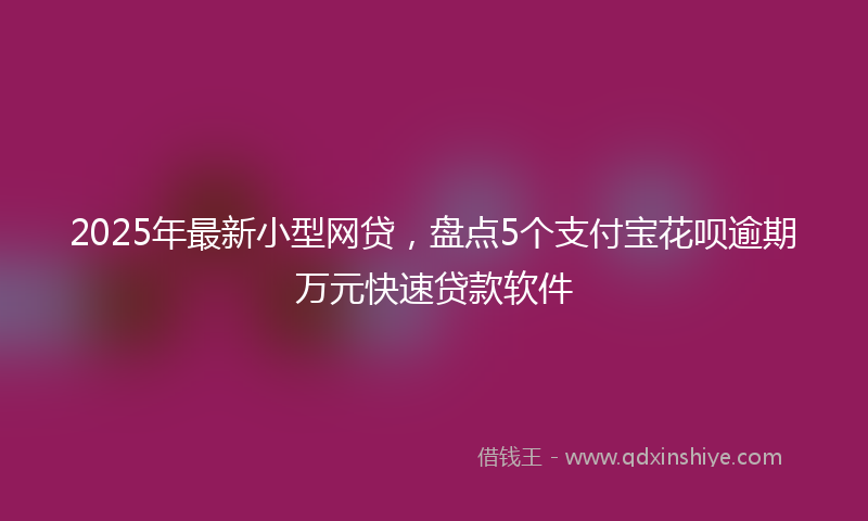 2025年最新小型网贷，盘点5个支付宝花呗逾期万元快速贷款软件