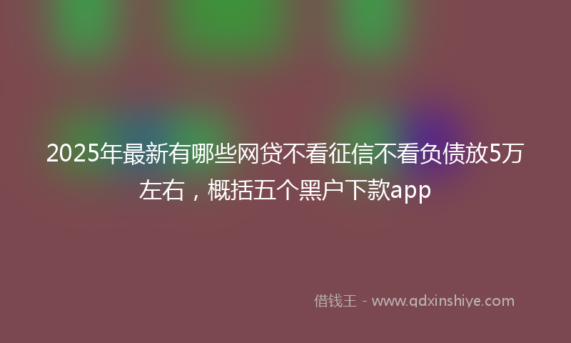 2025年最新有哪些网贷不看征信不看负债放5万左右，概括五个黑户下款app