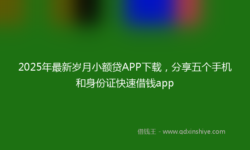 2025年最新岁月小额贷APP下载，分享五个手机和身份证快速借钱app