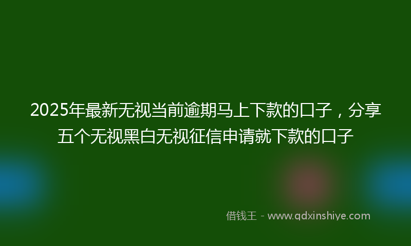 2025年最新无视当前逾期马上下款的口子，分享五个无视黑白无视征信申请就下款的口子
