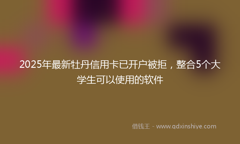 2025年最新牡丹信用卡已开户被拒，整合5个大学生可以使用的软件