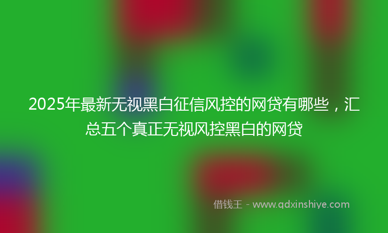 2025年最新无视黑白征信风控的网贷有哪些，汇总五个真正无视风控黑白的网贷