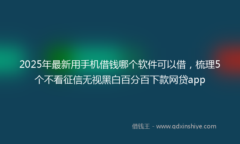 2025年最新用手机借钱哪个软件可以借，梳理5个不看征信无视黑白百分百下款网贷app
