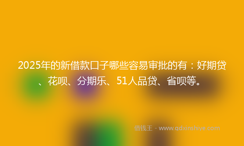 2025年的新借款口子哪些容易审批的有：好期贷、花呗、分期乐、51人品贷、省呗等。