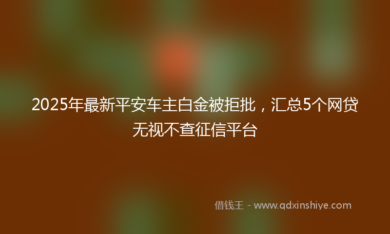 2025年最新平安车主白金被拒批，汇总5个网贷无视不查征信平台