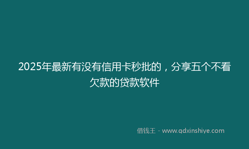 2025年最新有没有信用卡秒批的，分享五个不看欠款的贷款软件