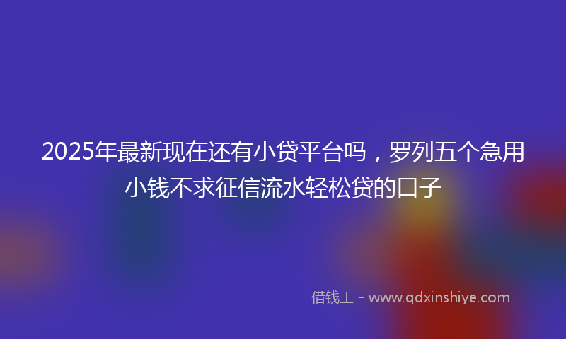 2025年最新现在还有小贷平台吗，罗列五个急用小钱不求征信流水轻松贷的口子