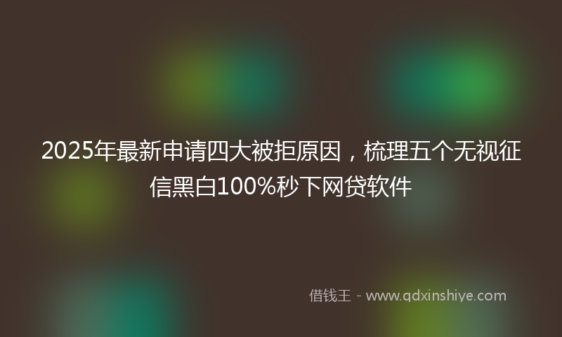 2025年最新申请四大被拒原因，梳理五个无视征信黑白100%秒下网贷软件