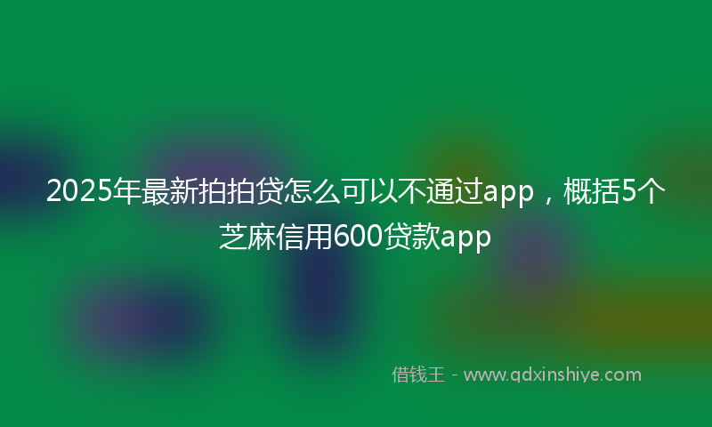 2025年最新拍拍贷怎么可以不通过app，概括5个芝麻信用600贷款app