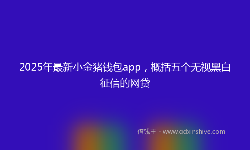 2025年最新小金猪钱包app，概括五个无视黑白征信的网贷