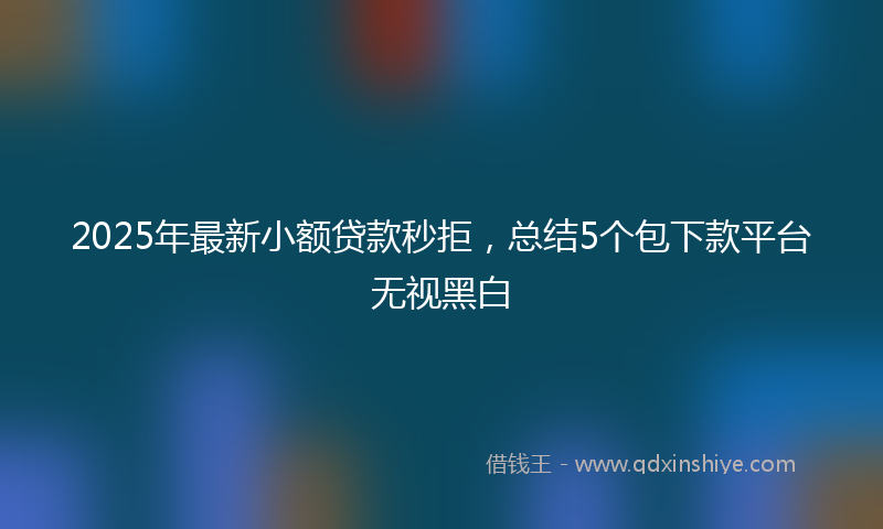 2025年最新小额贷款秒拒，总结5个包下款平台无视黑白