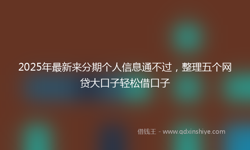 2025年最新来分期个人信息通不过，整理五个网贷大口子轻松借口子