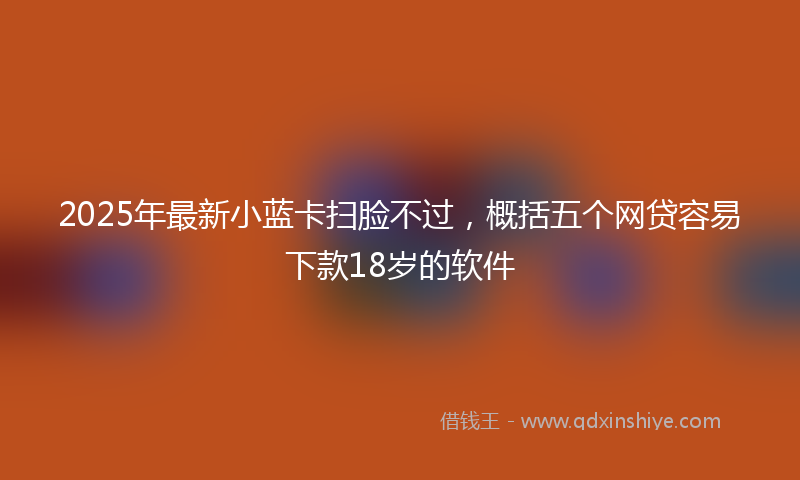 2025年最新小蓝卡扫脸不过，概括五个网贷容易下款18岁的软件