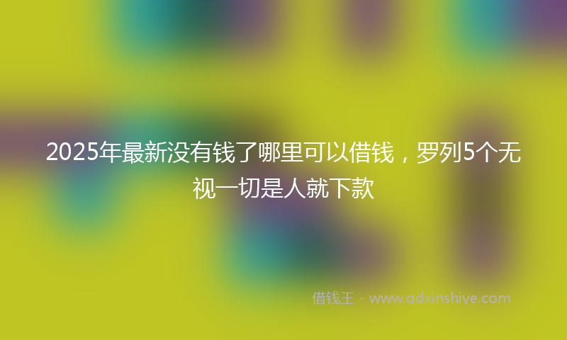 2025年最新没有钱了哪里可以借钱，罗列5个无视一切是人就下款