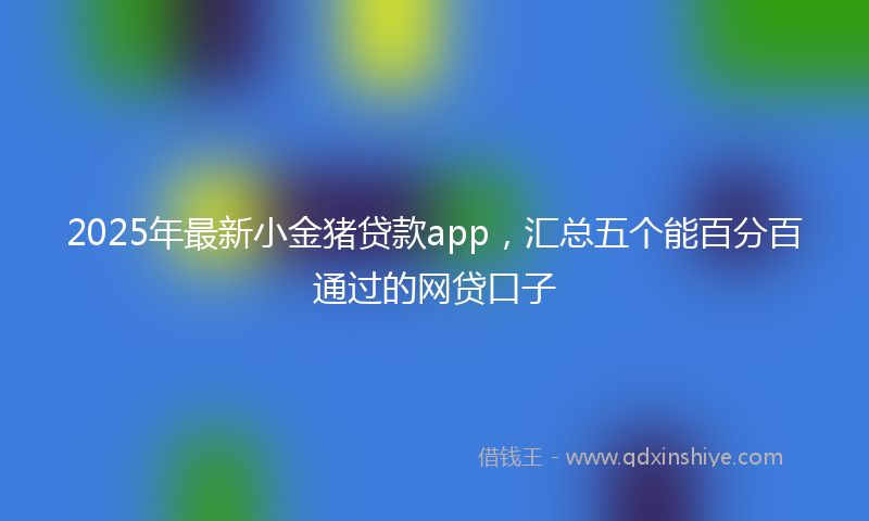 2025年最新小金猪贷款app，汇总五个能百分百通过的网贷口子