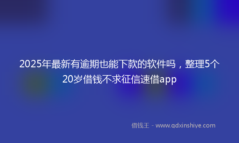 2025年最新有逾期也能下款的软件吗，整理5个20岁借钱不求征信速借app