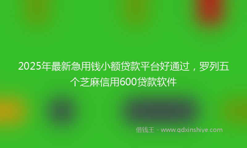 2025年最新急用钱小额贷款平台好通过，罗列五个芝麻信用600贷款软件