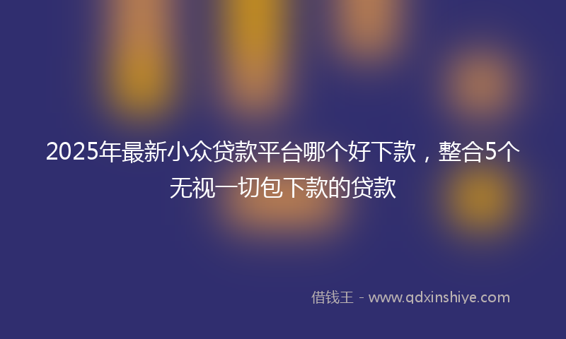 2025年最新小众贷款平台哪个好下款，整合5个无视一切包下款的贷款
