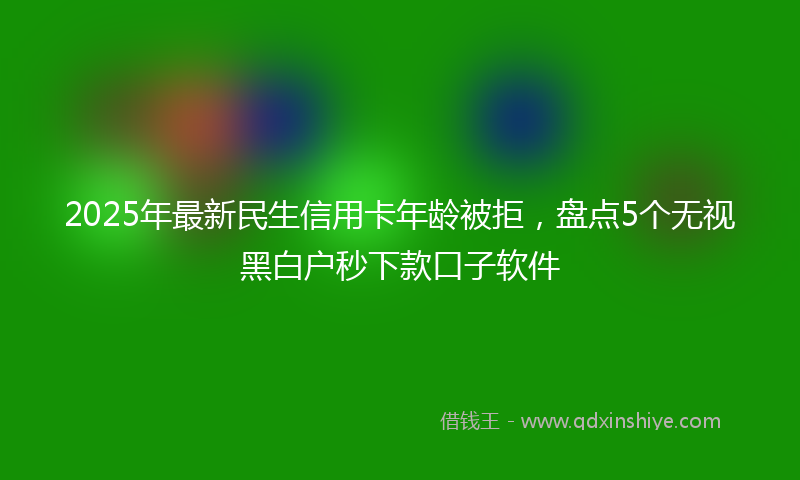 2025年最新民生信用卡年龄被拒，盘点5个无视黑白户秒下款口子软件