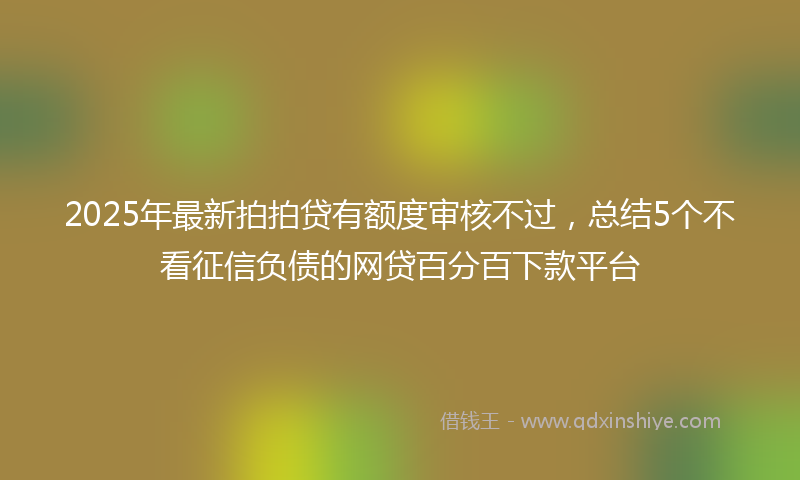 2025年最新拍拍贷有额度审核不过，总结5个不看征信负债的网贷百分百下款平台