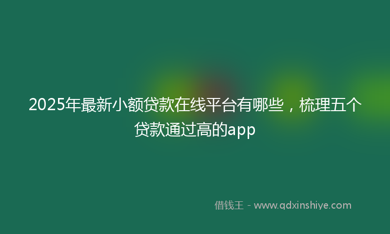 2025年最新小额贷款在线平台有哪些，梳理五个贷款通过高的app