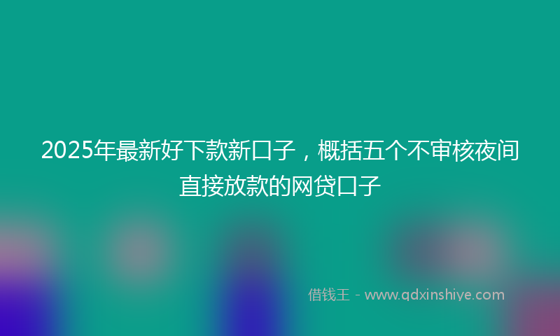 2025年最新好下款新口子，概括五个不审核夜间直接放款的网贷口子