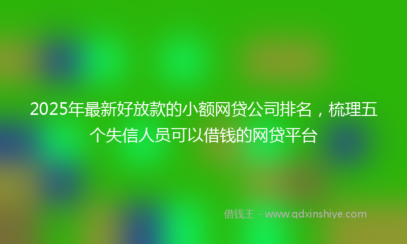 2025年最新好放款的小额网贷公司排名，梳理五个失信人员可以借钱的网贷平台