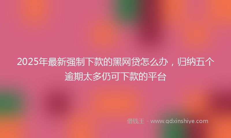 2025年最新强制下款的黑网贷怎么办，归纳五个逾期太多仍可下款的平台