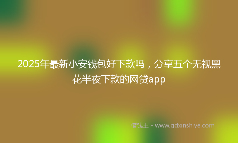 2025年最新小安钱包好下款吗，分享五个无视黑花半夜下款的网贷app