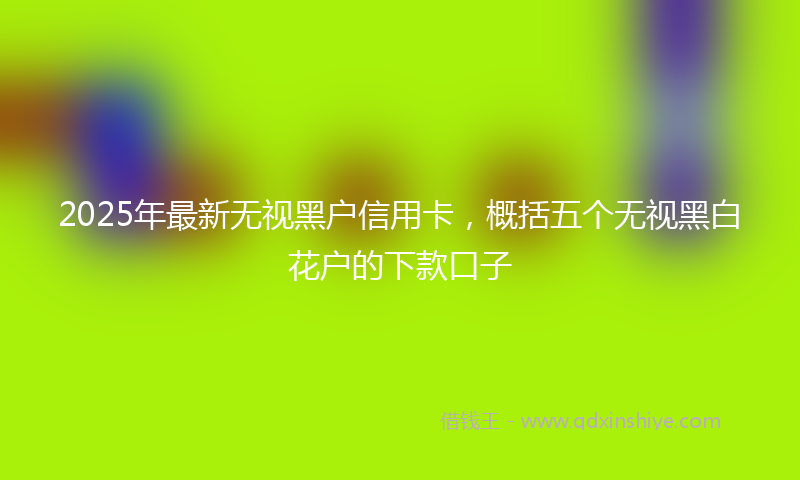 2025年最新无视黑户信用卡，概括五个无视黑白花户的下款口子