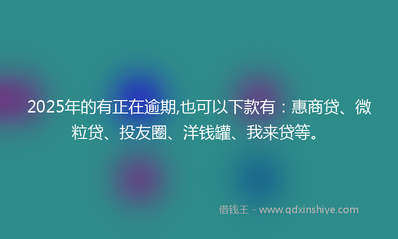 2025年的有正在逾期,也可以下款有：惠商贷、微粒贷、投友圈、洋钱罐、我来贷等。